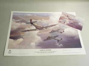 Ltd Edition Print 'Achtung Spitfire' signed by artist.