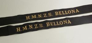 2 Vintage New Zealand Navy Cap Tally's.