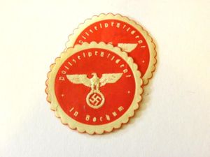 WW2 Era German Police Embossed Paper Stamp.