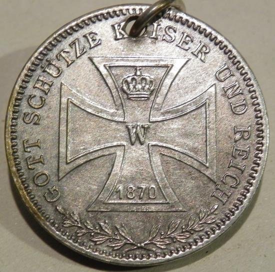 Franco-Prussian War Era Dated 1870 Silver Medallion — image 3