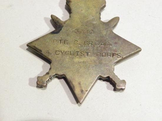 1914/15 Star Trio to Broad Army Cyclist Corps. — image 4