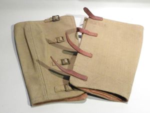 WW2 Era 1942 Dated Four Strap Webbing Gaiters
