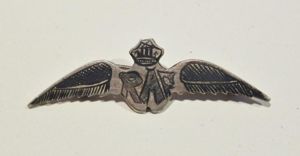 Scarce WW2 Era Middle Eastern Silver Niello RAF Sweetheart Brooch