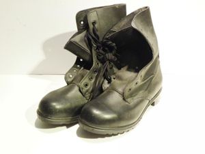 1980's British Black High Combat Boots.