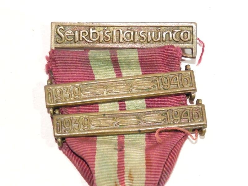 WW2 Irish Emergency Service Medal 1939-46 with Two Bars — image 3