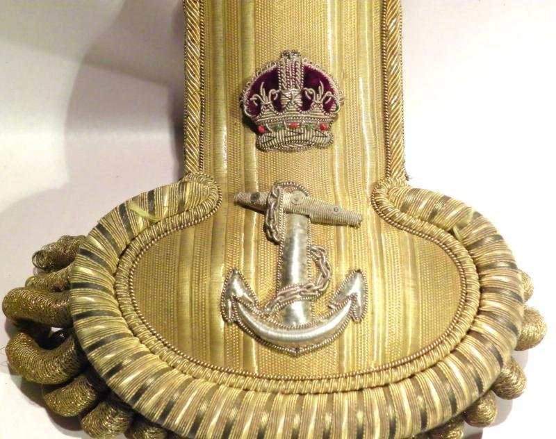 Rare WW1 Era Bicorn Hat & Epaulets Royal Naval Surgeon Orwin. — image 5