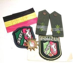 Selection of Vintage German Police Inspector Cloth Patches, Shoulder Board, …