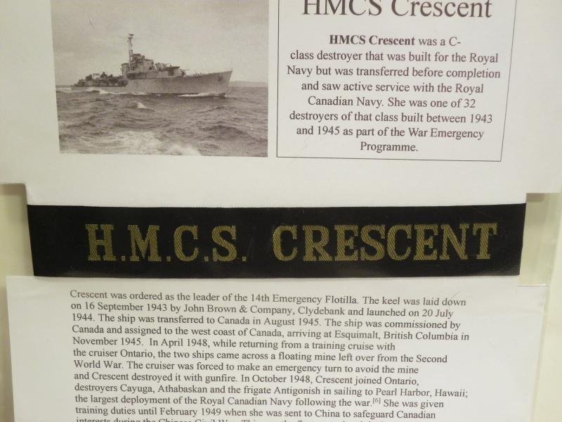 Vintage HMS Crescent Cap Tally — image 2