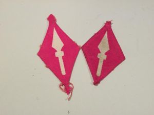 Pair WW2 1st Corps Cloth Formation Patches.