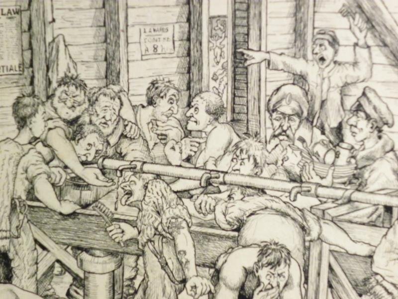 WW1 Era Satirical Print – Souvenir of Captivity at Munster 1914-1918 by Julius Adams — image 4