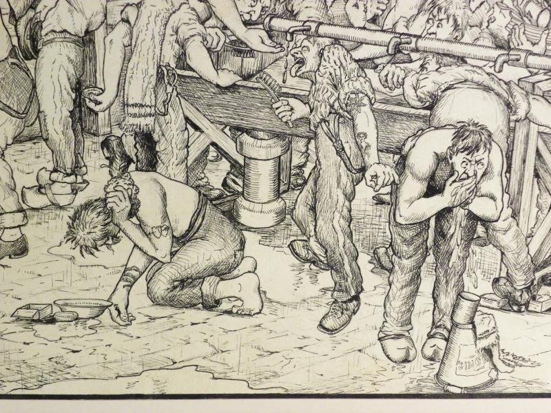 WW1 Era Satirical Print – Souvenir of Captivity at Munster 1914-1918 by Julius Adams — image 5