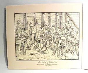 WW1 Era Satirical Print – Souvenir of Captivity at Munster …