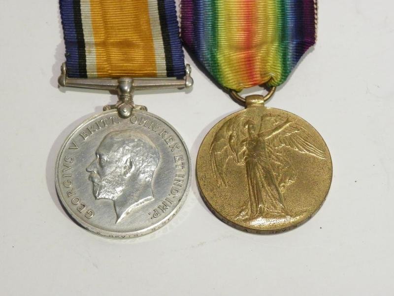 WW1 Medal Pair to Bevis South Staffordshire Regiment. — image 2
