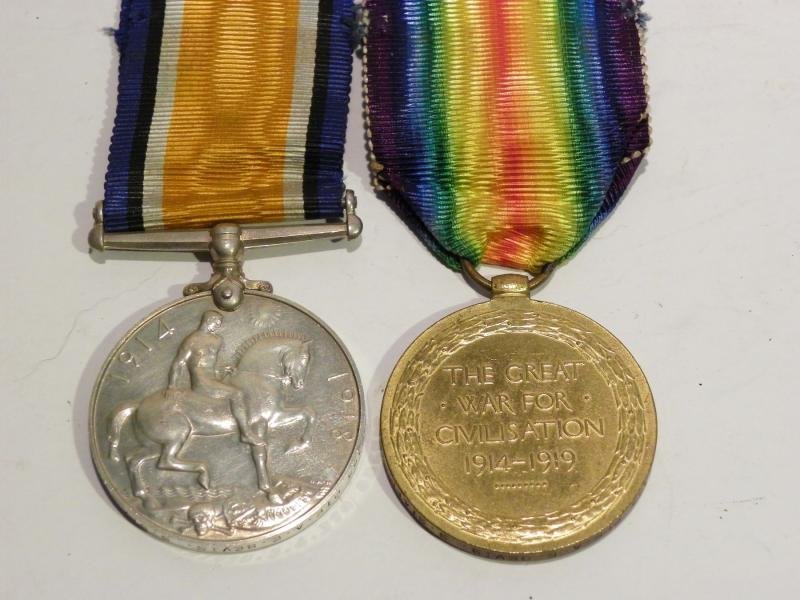 WW1 Medal Pair to Bevis South Staffordshire Regiment. — image 3