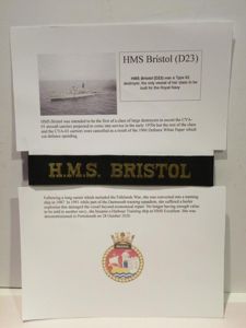 Vintage HMS Bristol Cap Tally