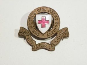 WW1 Era British Red Cross Society Cap Badge