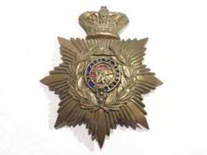 Superb Victorian Helmet Plate Officers Cadets Sandhurst.