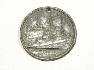 1905 White Metal Medallion Anglo French Fleets Visit Portsmouth