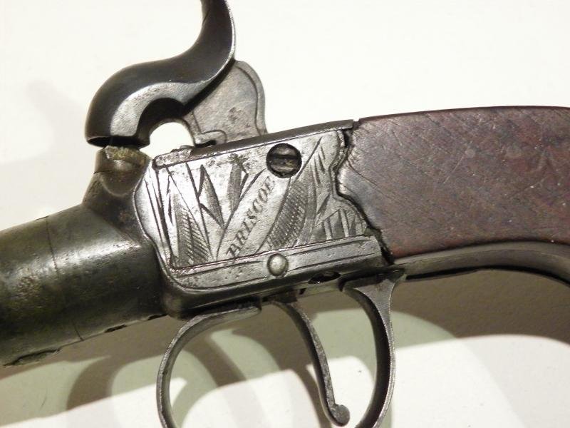 19th Century Percussion Pocket Pistol by Briscoe of London. — image 3
