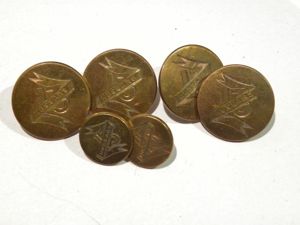 Six Victorian 13th Hussars Brass Buttons – Maker Marked