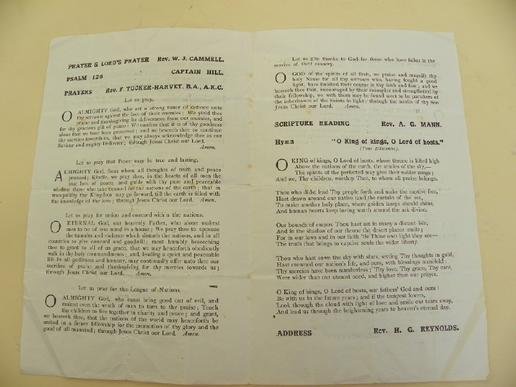 Rare Original WW1 Thanks Giving Programme Felixstowe — image 3