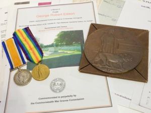 Rare WW1 Plaque & Pair to Trumpeter Ellison Northumberland Yeomanry …