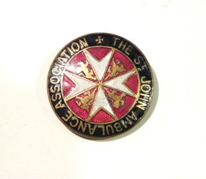 WW2 Era The St John's Ambulance Association Enamel Button Badge