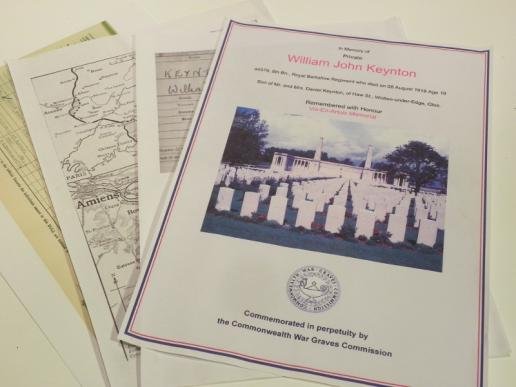 Death Plaque & Pair to Keynton Berks / Warwick Reg. 1st Day Casualty Amiens 1918. — image 7