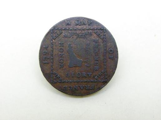 Very Rare 18th century Anti French Satirical Half Penny Token. — image 2