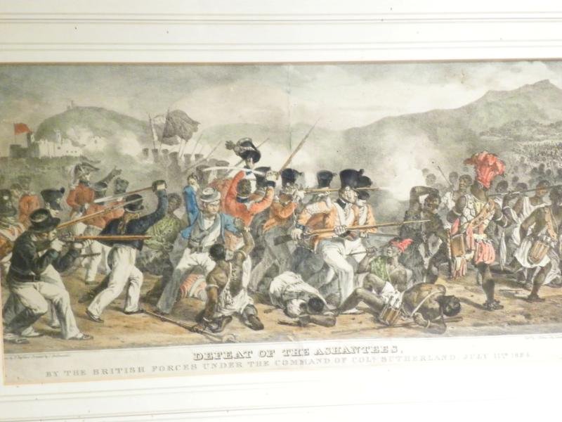 Defeat of the Ashantees.  19thC Hand Coloured Print. — image 2