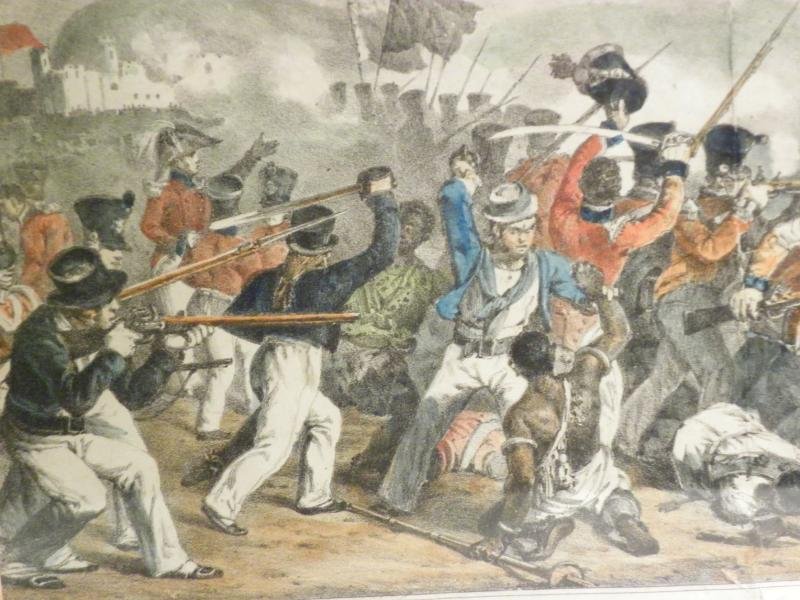 Defeat of the Ashantees.  19thC Hand Coloured Print. — image 3