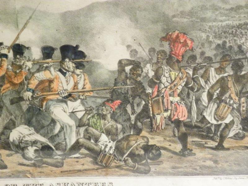 Defeat of the Ashantees.  19thC Hand Coloured Print. — image 4