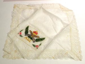 Super Delicate WW1 Era Silk Handkerchief Embroidered with Badge of …