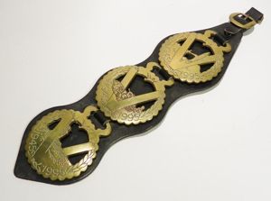 Vintage Keegan & Baldwin Triple Horse Brass Strap – Armed …