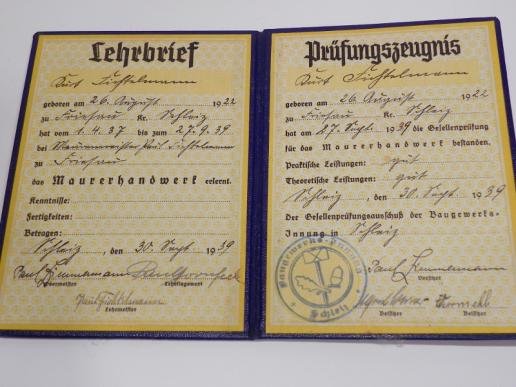 Pre WW2 German Workers Book & Apprenticeship Book. x2 — image 4