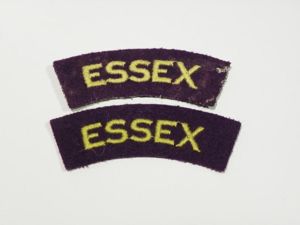 Pair Post War Essex Regiment Shoulder Titles.