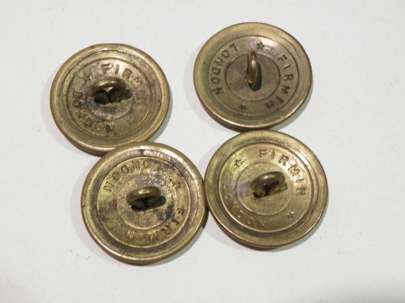 Four Victorian United Service Club Brass Buttons & Two Others — image 3