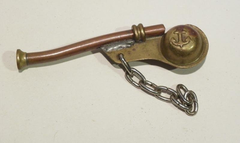 Small Vintage Brass and Copper Bossun's Whistle — image 2
