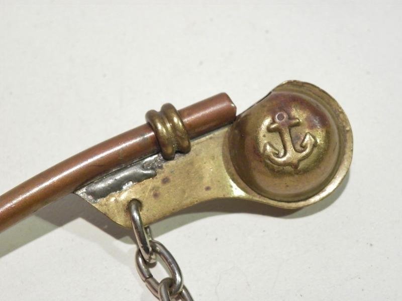 Small Vintage Brass and Copper Bossun's Whistle — image 3