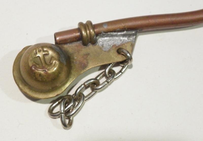 Small Vintage Brass and Copper Bossun's Whistle — image 4