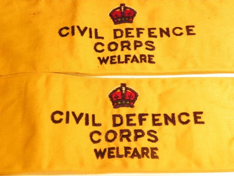 A Pair of Military Marked 1953 Dated Civil Defence Corps Arm Band — image 2