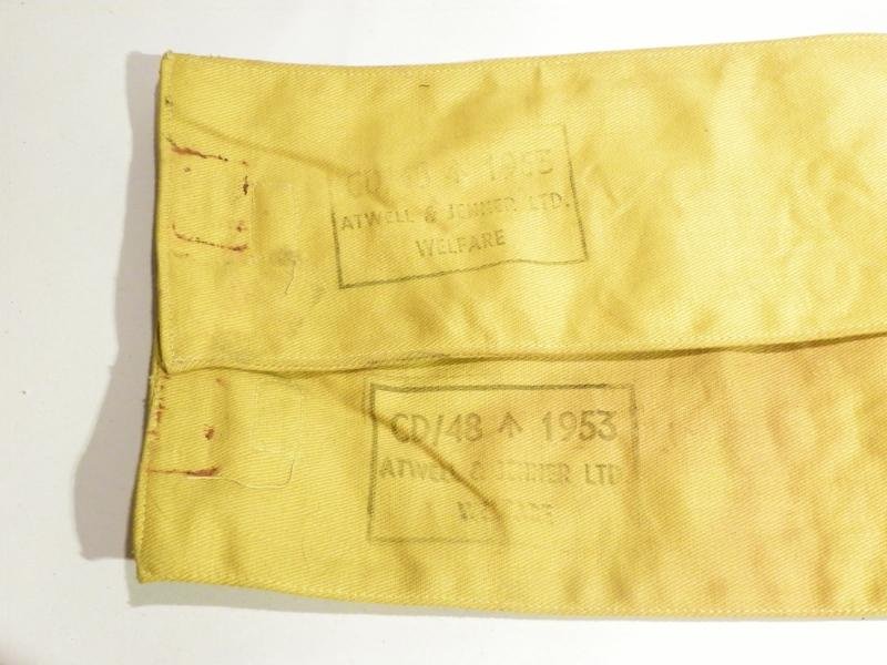 A Pair of Military Marked 1953 Dated Civil Defence Corps Arm Band — image 3