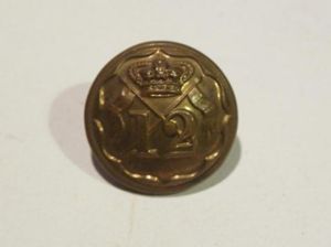 Victorian Small Brass 12th Royal Lancers Coate Button