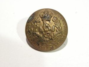 Early 20thC Queen's Own Worcestershire Hussars Brass Button 6