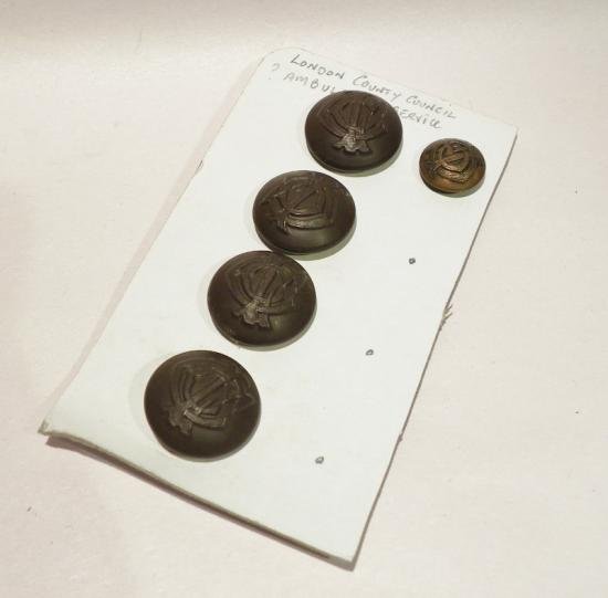 Five Good Vintage London County Council Ambulance Service Buttons — image 4