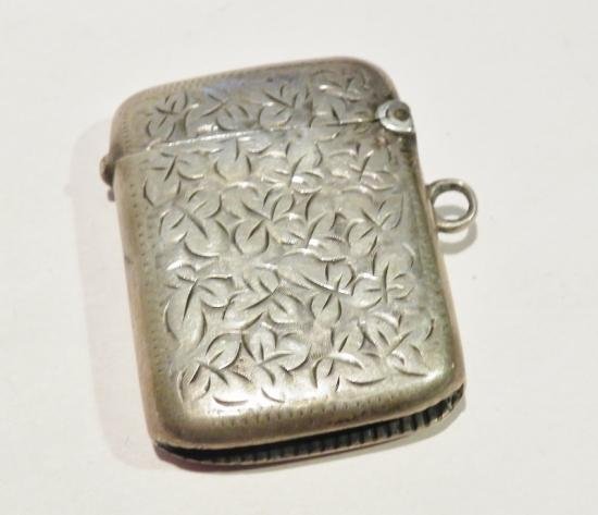 Hallmarked Silver Vesta Case Birmingham 1904 — image 3