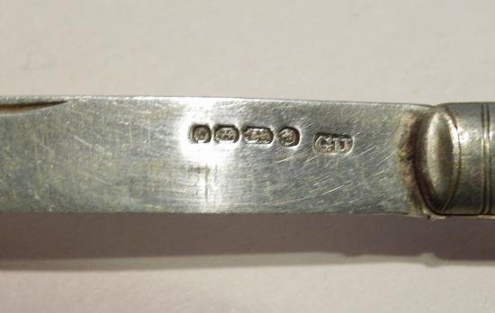 Superb Victorian Silver & Mother-of-Pearl Fruit Knife 1869 G. Unite — image 3