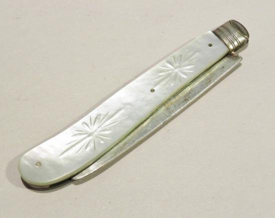 Superb Victorian Silver & Mother-of-Pearl Fruit Knife 1869 G. Unite — image 4