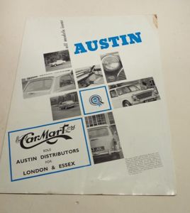 Early 1960's Austin Sales Brochure Full Range of Cars.