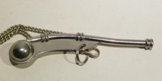 Good Vintage Naval Bosun's Call Pipe or Whistle on Chain — image 2